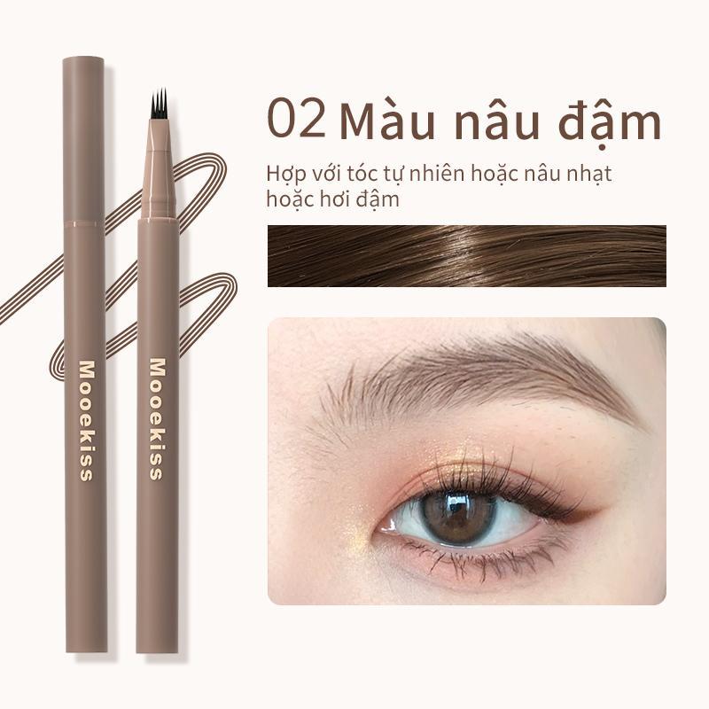 Mooekiss Bút kẻ mày nước bốn ngạnh 0.55ml 02 Nâu đậm
