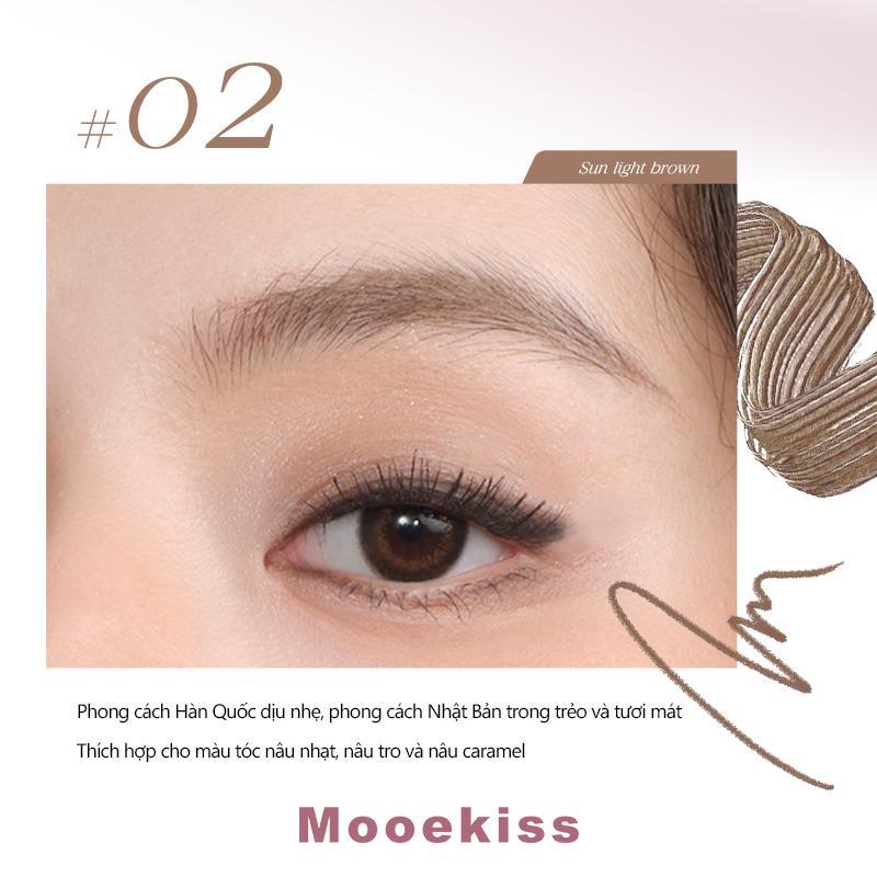 Mooekiss Chì mày 2 đầu & chuốt mày - 02 Nâu nhạt
