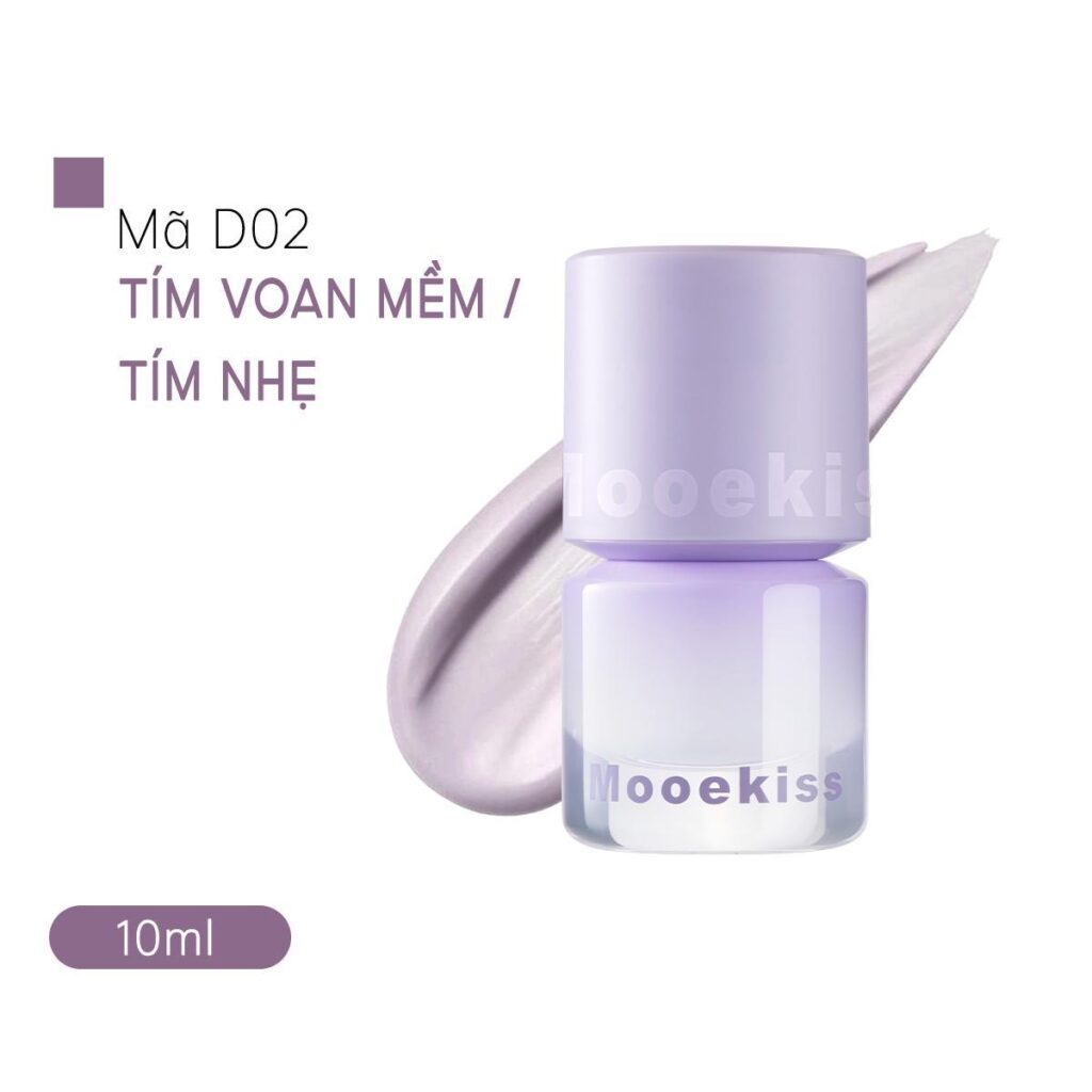 Mooekiss Kem lót chỉnh sắc căng bóng 10g D02 Tím nhạt