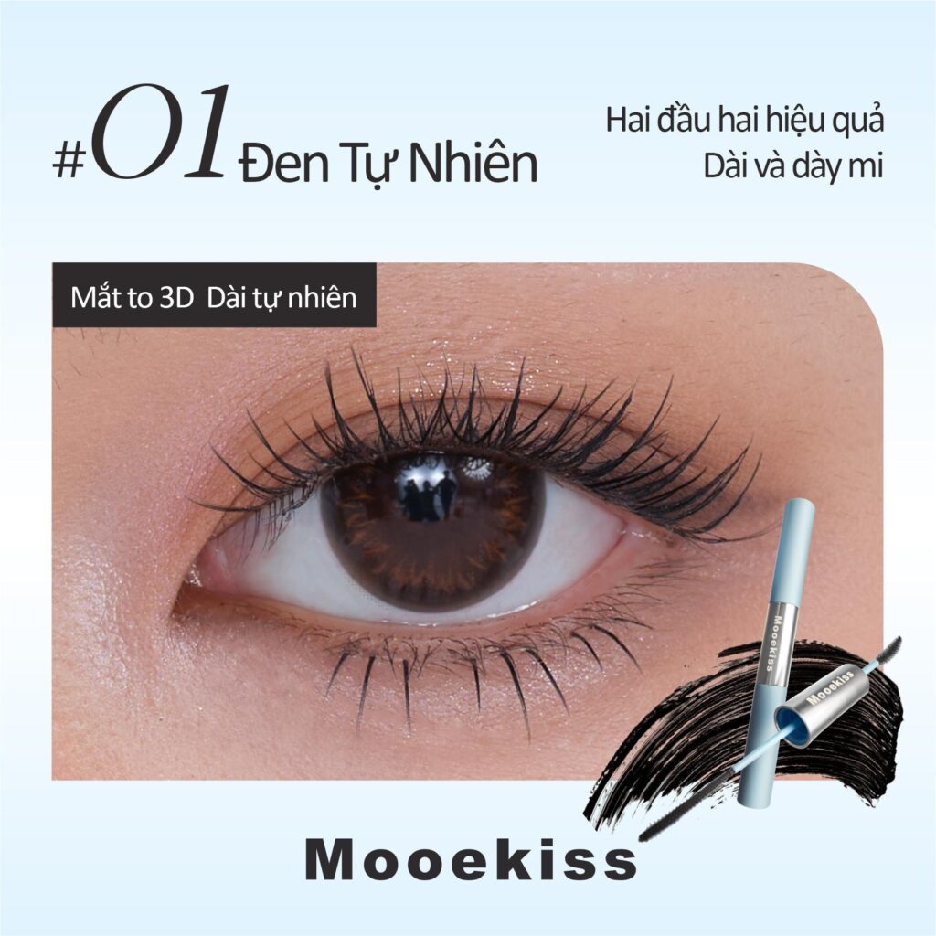 Mooekiss Mascara hai đầu 3.5g+3g 01 Đen tự nhiên