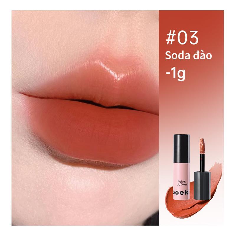 Mooekiss Son Bóng Velvet 1g - #03 Soda Đào