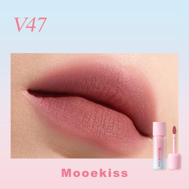 Mooekiss Son Bùn Lì Nhung Tinh Chất 3g Bản Hồng Xanh - V47 Hồng đào bụi