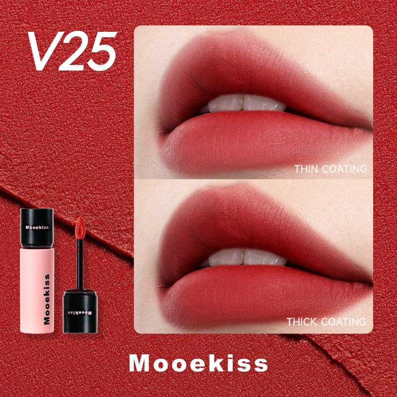 Mooekiss Son bùn lì mịn 2g - V25 Đỏ thắm tiệc đêm