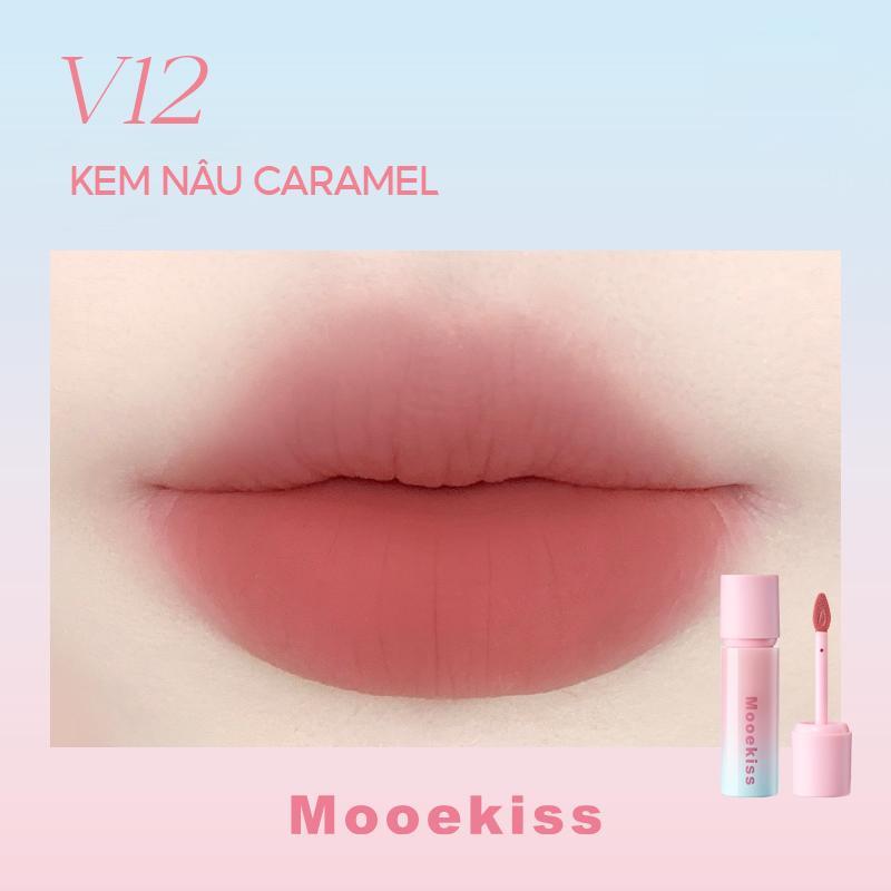 Mooekiss Son bùn tinh chất Velvet Mist (bản hồng xanh) 3g - V12 Creme Brulee