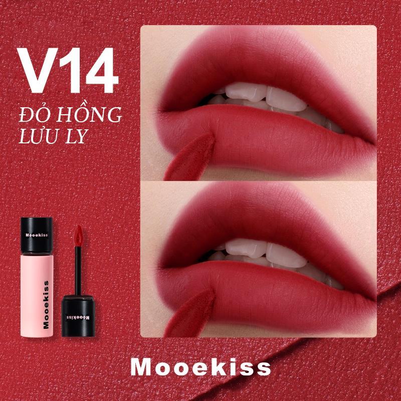Mooekiss Son kem lì mờ 3g - V14 Đỏ Ánh Men
