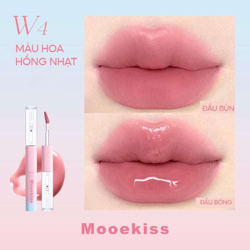 Mooekiss Son tint hai đầu bền màu 1.5g+1.5g (Phiên bản xanh-hồng) W4 Hồng cánh hồng
