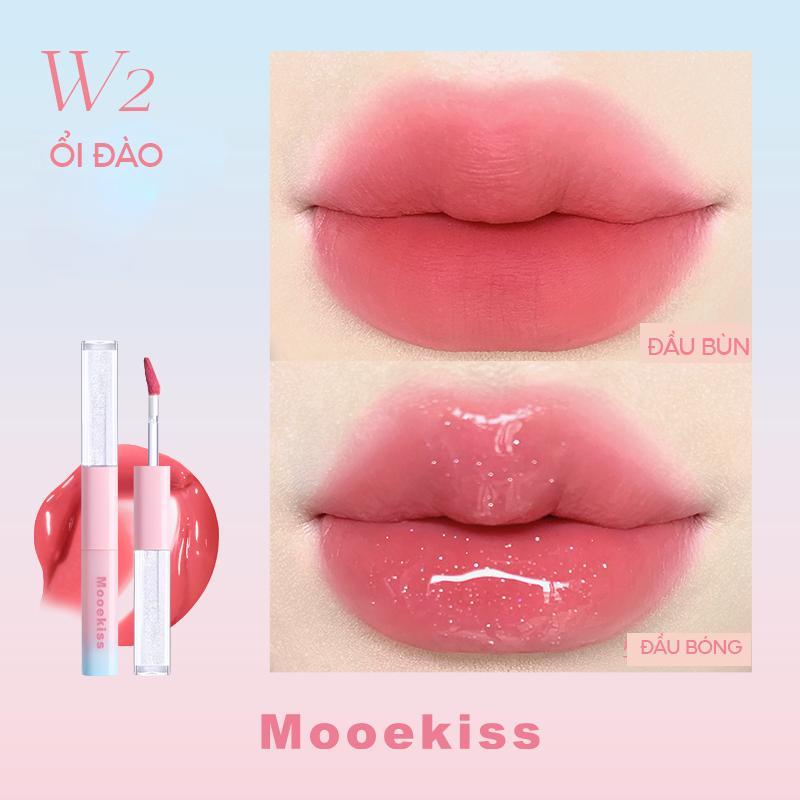 Mooekiss Son tint hai đầu giữ màu 1.5g+1.5g (Phiên bản Xanh-Hồng) - W2 Trà mơ nude