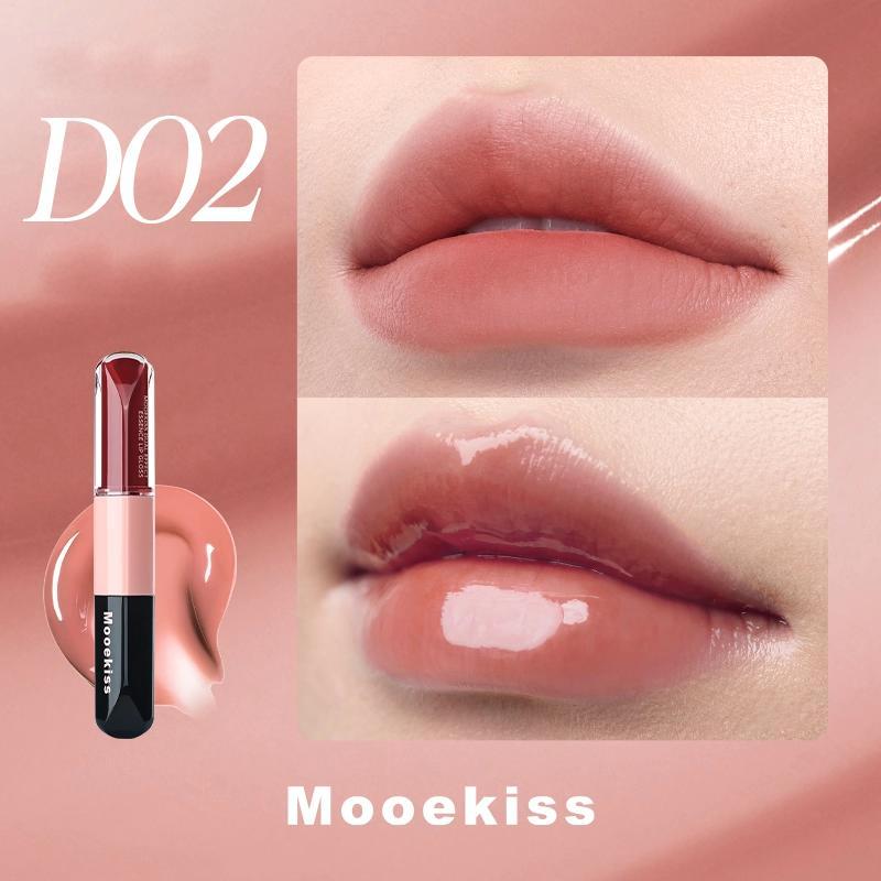 Mooekiss Son tint serum hai đầu 3ml+3ml D02 Mocha muối biển